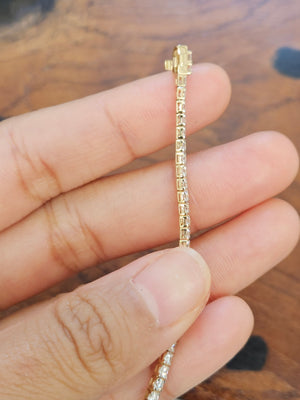 3 CT Lab 7 Inches Yellow Tennis Bracelet