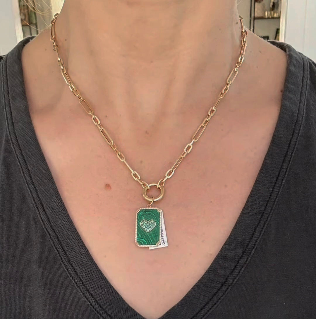 Emerald & Malachite or Sapphire & Lapis Pendant