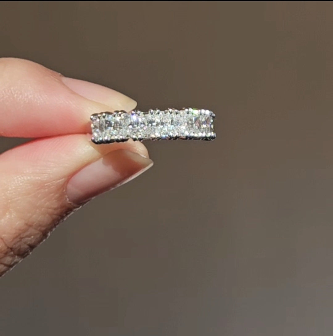 14k 1.80 CT Radiant Half Eternity Band