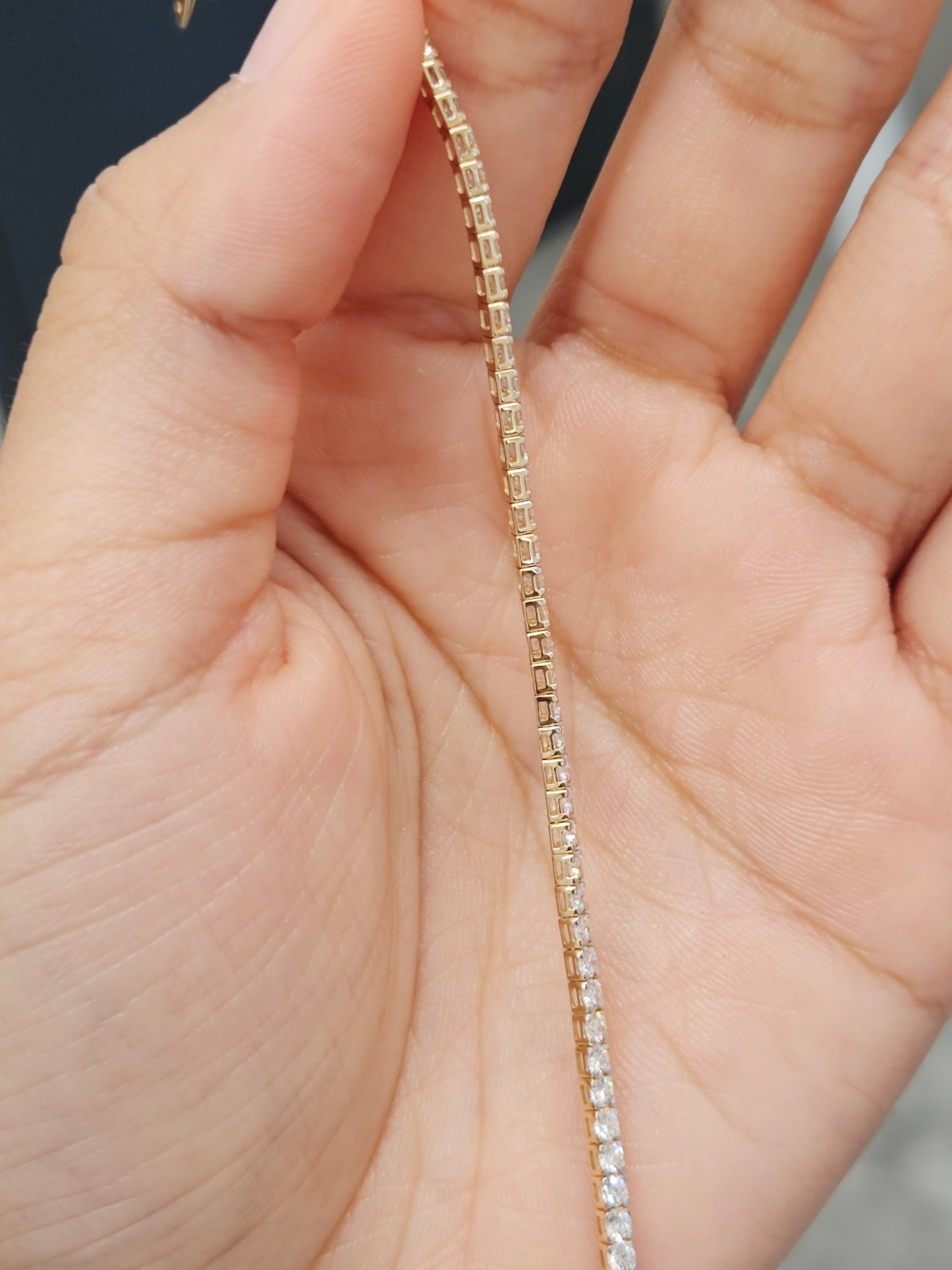 3 CT Lab 7.15 Inches Yellow Tennis Bracelet