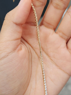 3 CT Lab 7 Inches Yellow Tennis Bracelet