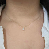 1 ct Lab Pear Shaped Yellow Necklace