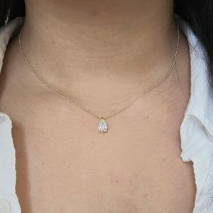 1 ct Lab Pear Shaped Yellow Pendant