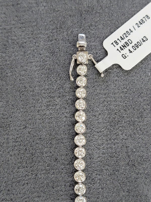 4.09 CT Lab 6.5 inches Bezel Tennis Bracelet