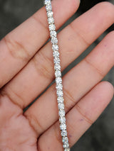 7 ct Low setting 7.15 inches Lab Yellow Gold Tennis Bracelet