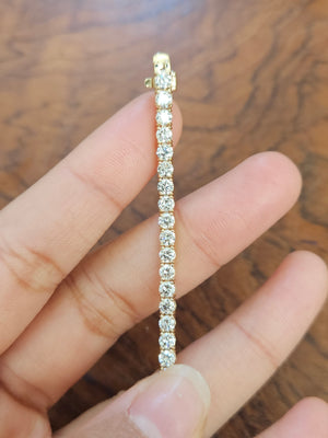 *resize to 6.25 inches * 5.58 CT Lab 7 Inches Yellow Tennis Bracelet
