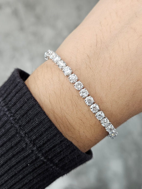 9.03 ct Lab 7 inches White gold Tennis Bracelet
