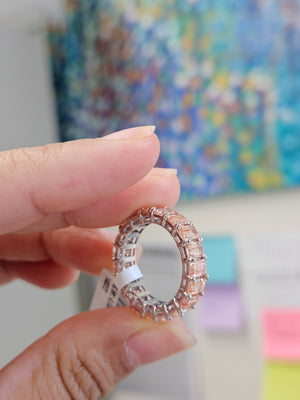 *Premade* 5.32 cttw Lab Fancy Light Pink Emerald Eternity Band