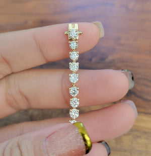 5.79 CT Lab Yellow 3 Prongs 7.25 inches Tennis Bracelet