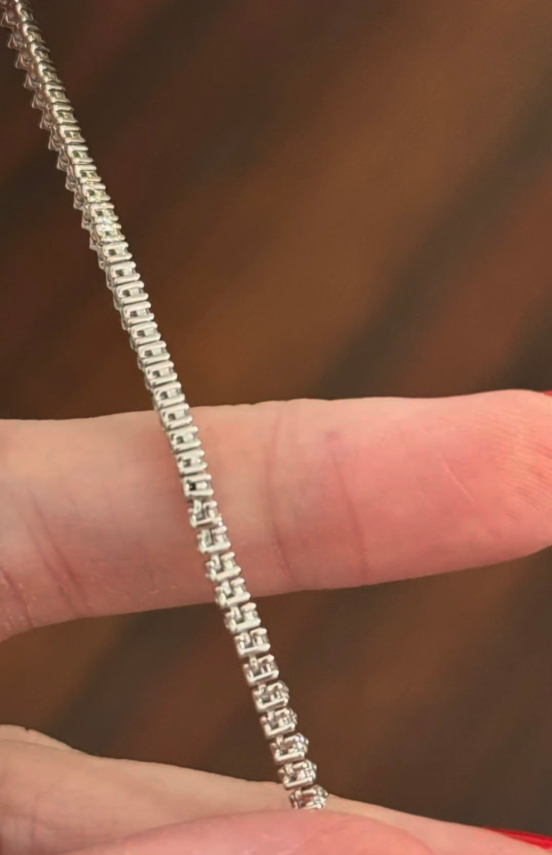 12.06ct White Gold 3 prongs Graduated Tennis Necklace