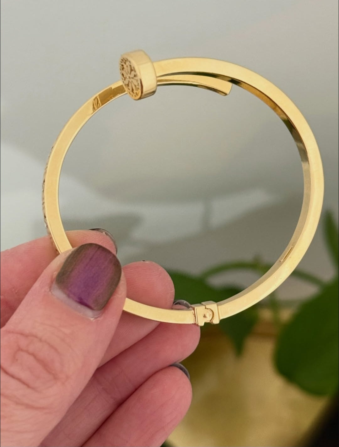 Yellow Gold Nail Bracelet
