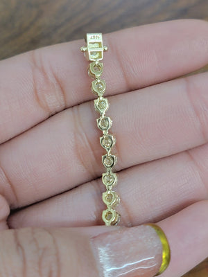 6.51 CT  7.5 inches 3 Prongs Lab Yellow Tennis Bracelet