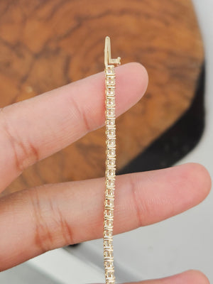 3.95 CT Lab 7 inches Yellow Tennis Bracelet