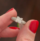 White Gold Pear & Round Lab Diamond Ring