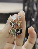 Two-Tone Diamond Heart Earrings