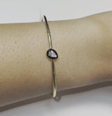 Pear Diamond & Enamel Open Cuff Bracelet