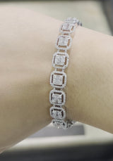 Step Cut Diamond Bangle