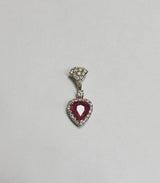 Pear Shaped Ruby & Diamond Pendant