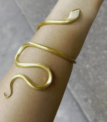 14k Yellow Gold Snake Cuff Bracelet