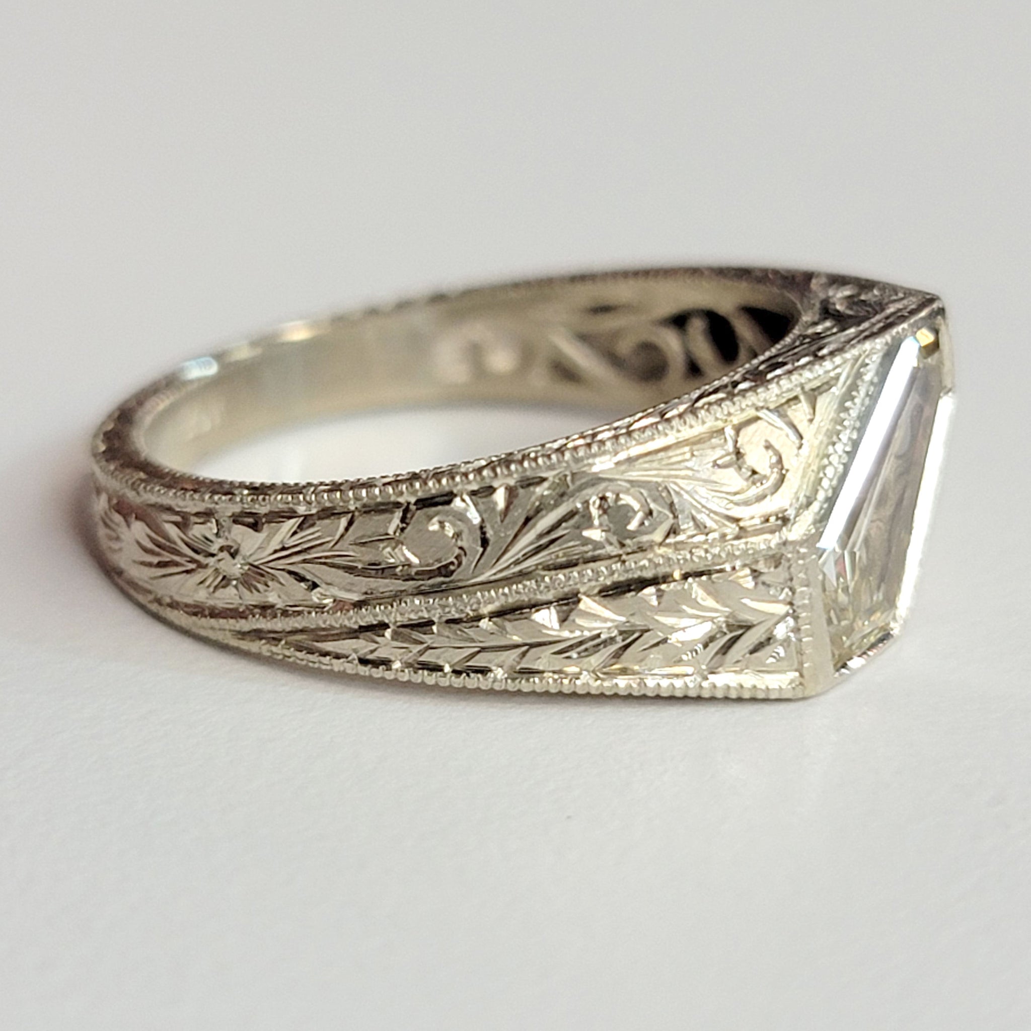 1.00ct Fancy Light Brownish Yellow Kite Shape Diamond Ring