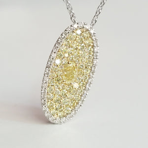 Pave Oval Fancy Yellow Diamond Necklace
