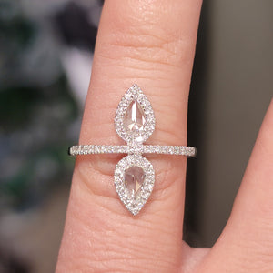 Pear Rose Cut Diamond Ring