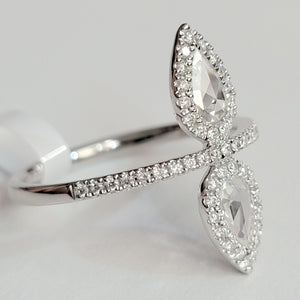 Pear Rose Cut Diamond Ring