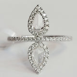 Pear Rose Cut Diamond Ring