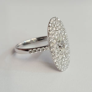 Moval Navette Pave Ring