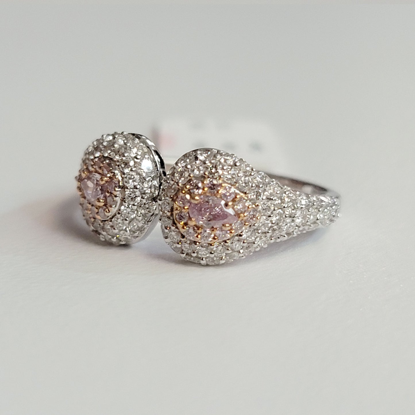 Pink Pear Diamond Pave Ring