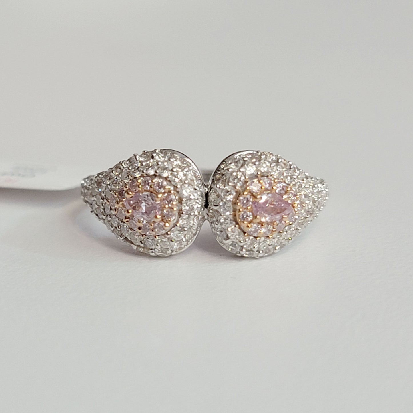 Pink Pear Diamond Pave Ring