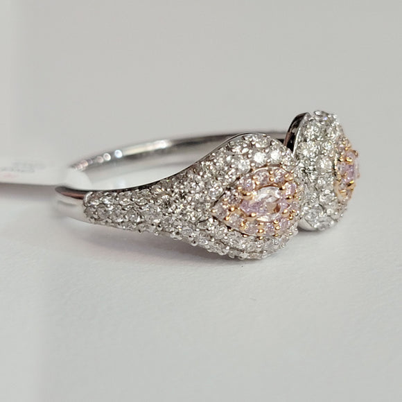 Pink Pear Diamond Pave Ring