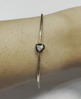 Heart Shaped Diamond And Enamel Bracelet