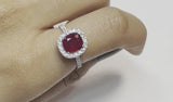 Ruby Diamond Halo Ring