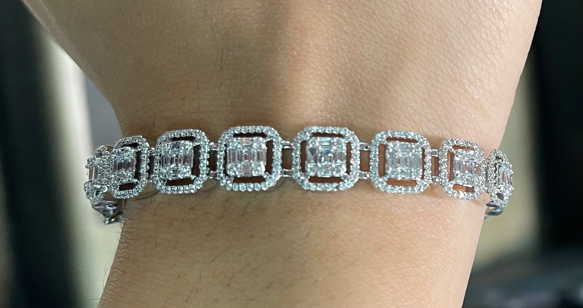 Step Cut Diamond Bangle