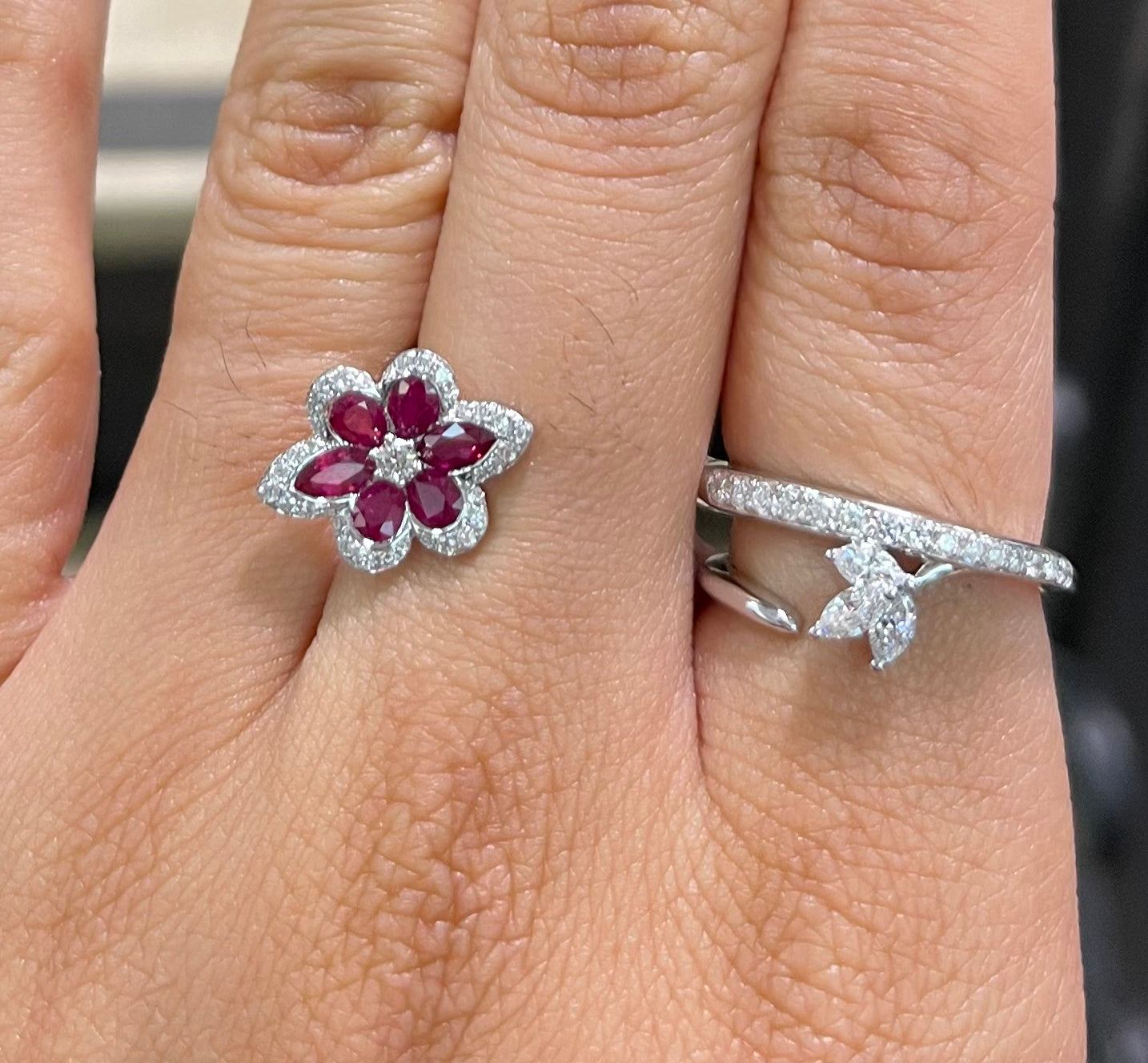 Ruby and Diamond Transforming Ring