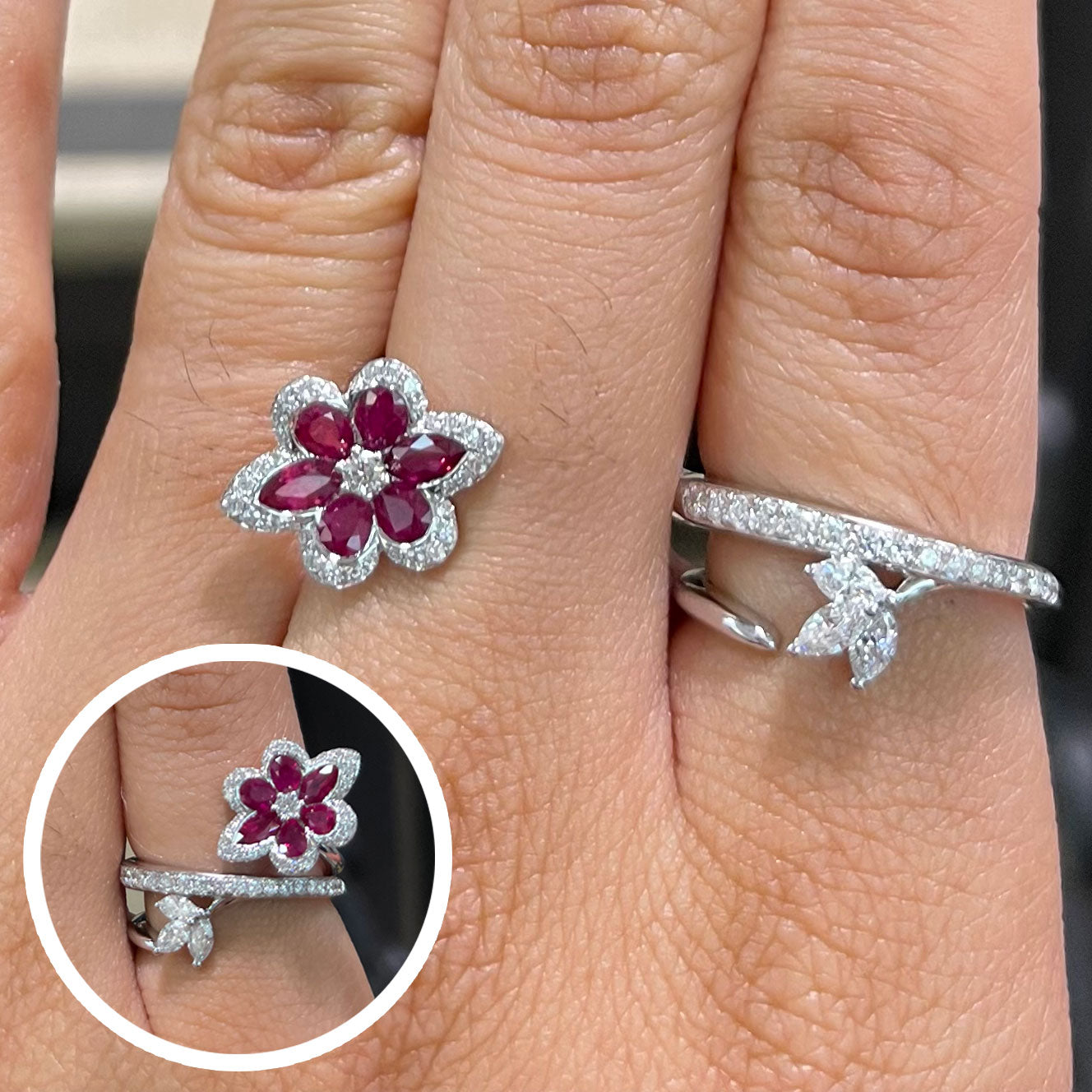 Ruby and Diamond Transforming Ring
