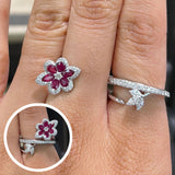 Ruby and Diamond Transforming Ring