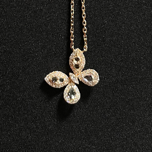 Rose Cut Diamond Butterfly Pendant