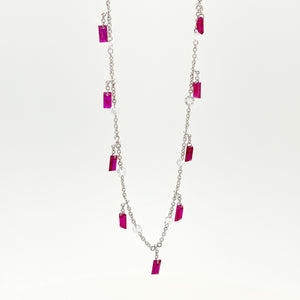 Pierced Ruby and Diamond Necklace
