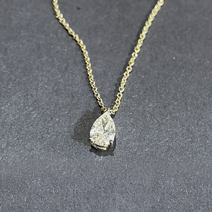 Pear Shaped Lab Diamond Solitaire Pendant