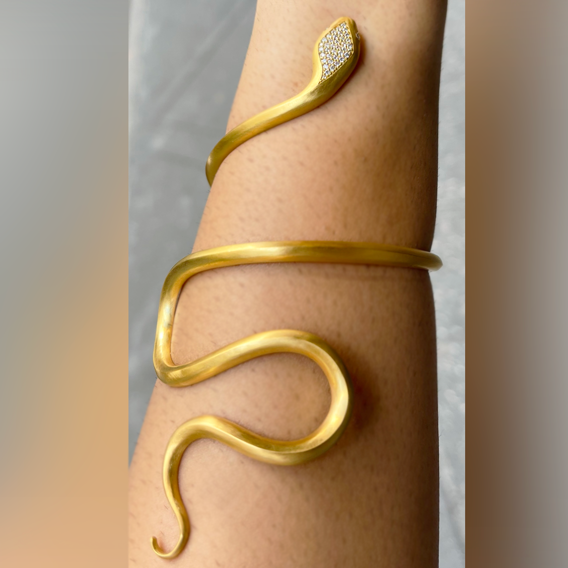 14 Karat Yellow Gold Snake Wrap Bracelet/Arm